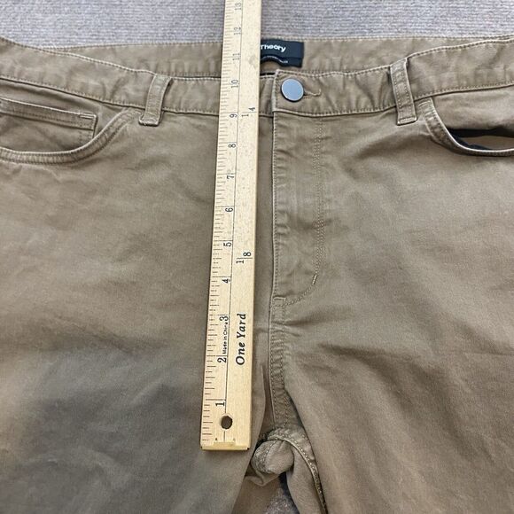 Theory Mens Casual Flat Front Straight Pants Brown Size 40x32 Stretch - Picture 9 of 13